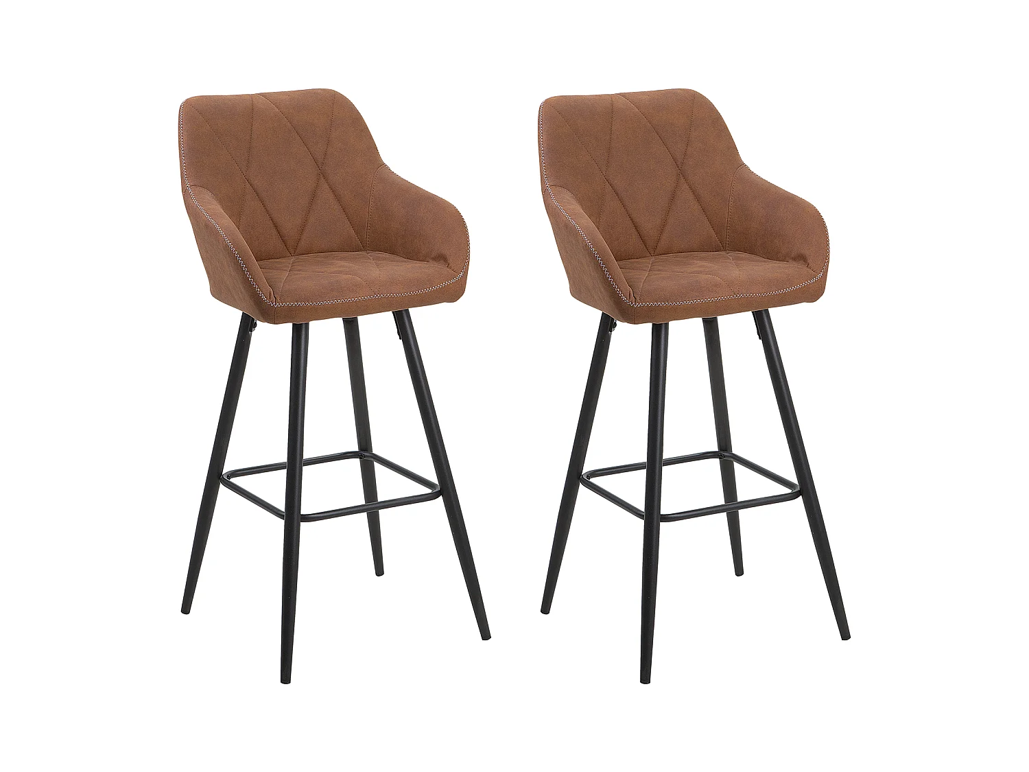 Lot de 2 chaises de bar DARIEN Marron doré