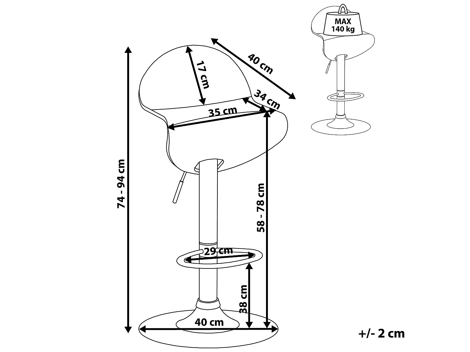 Set van 2 barkrukken LIVERPOOL Draaibaar Donkere houtkleur