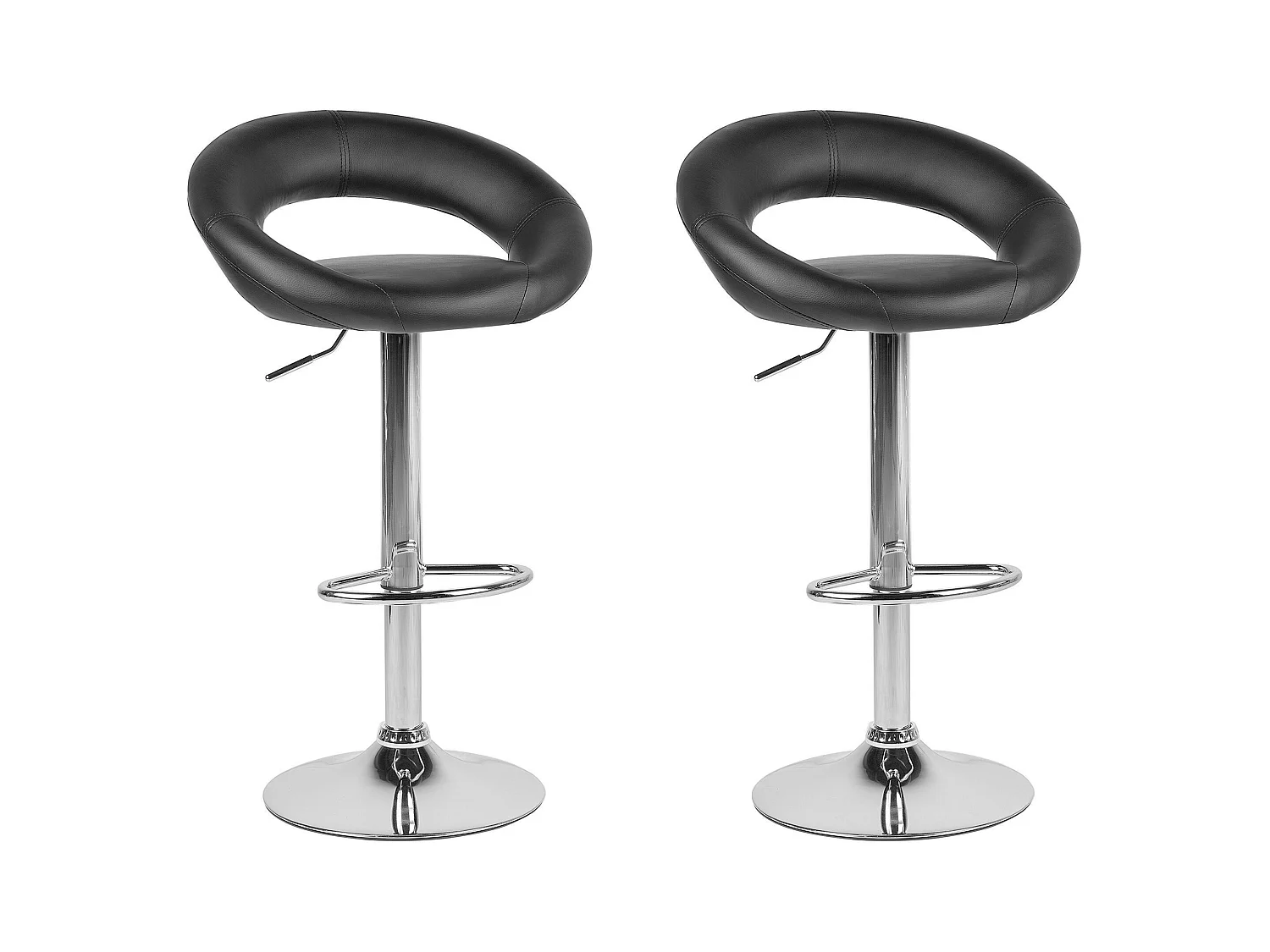 Set van 2 barstoelen PEORIA Kunstleer Draaibaar Zwart