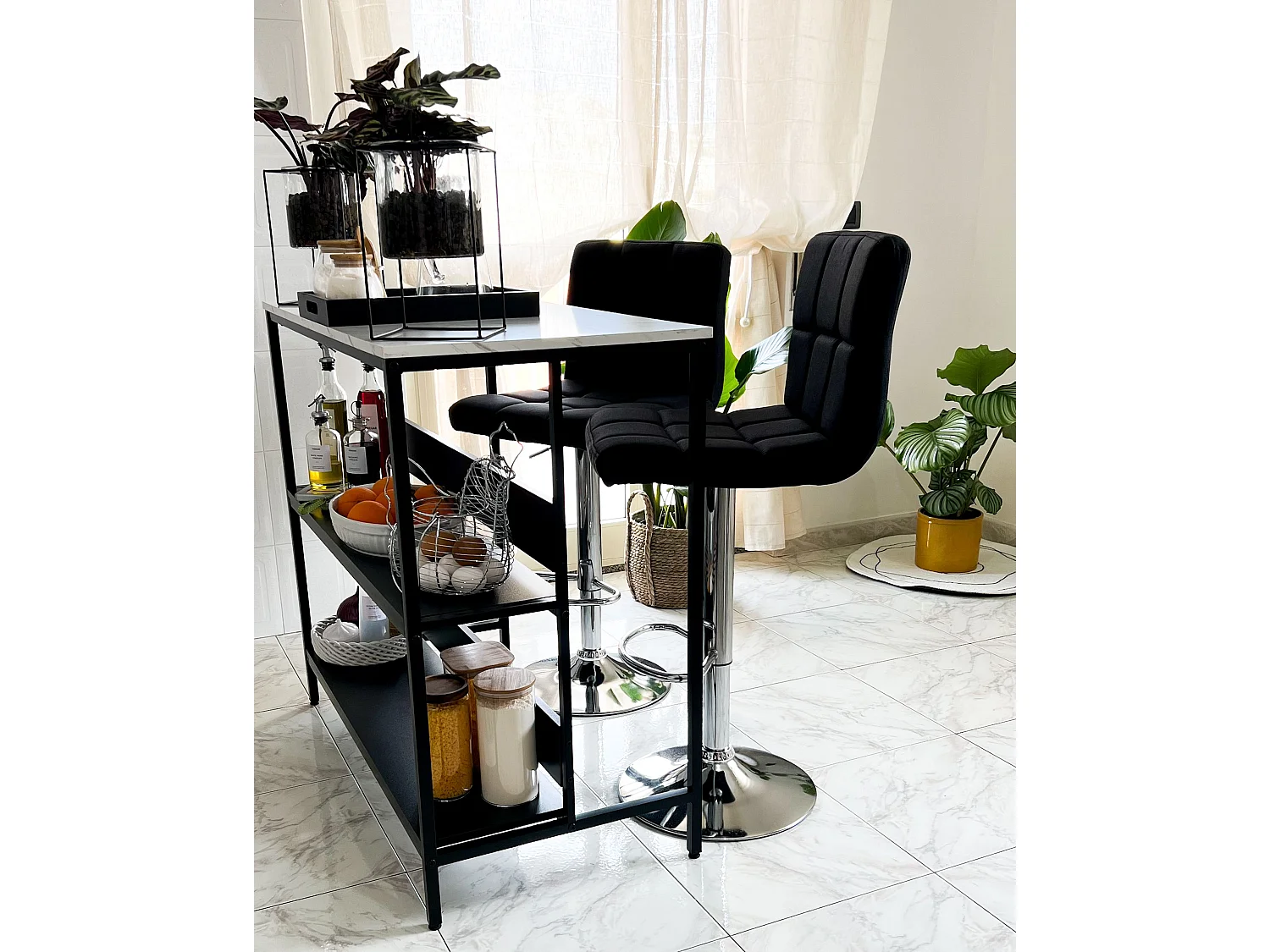 Lot de 2 chaises de bar MARION Noir