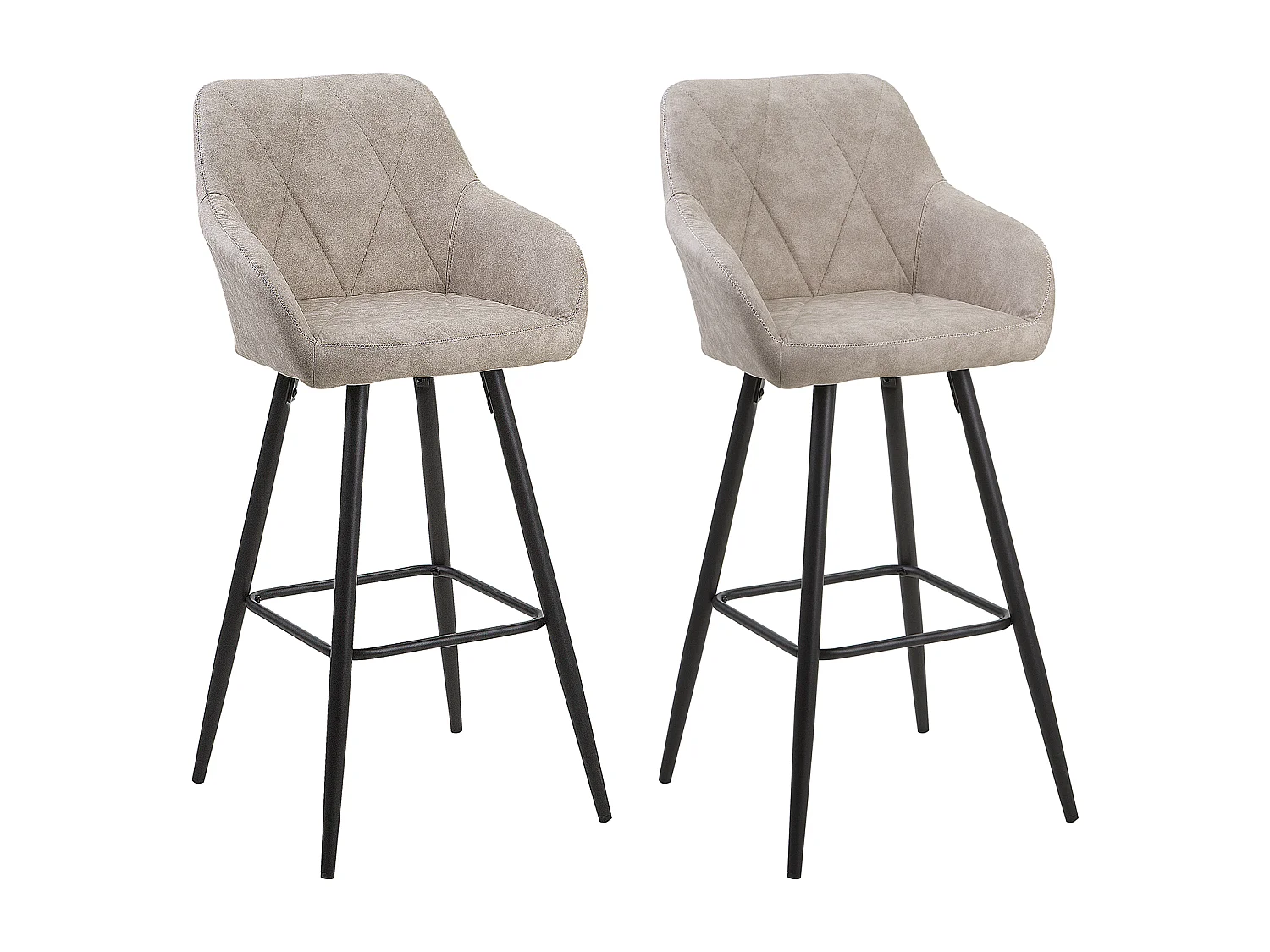 Lot de 2 chaises de bar DARIEN Beige