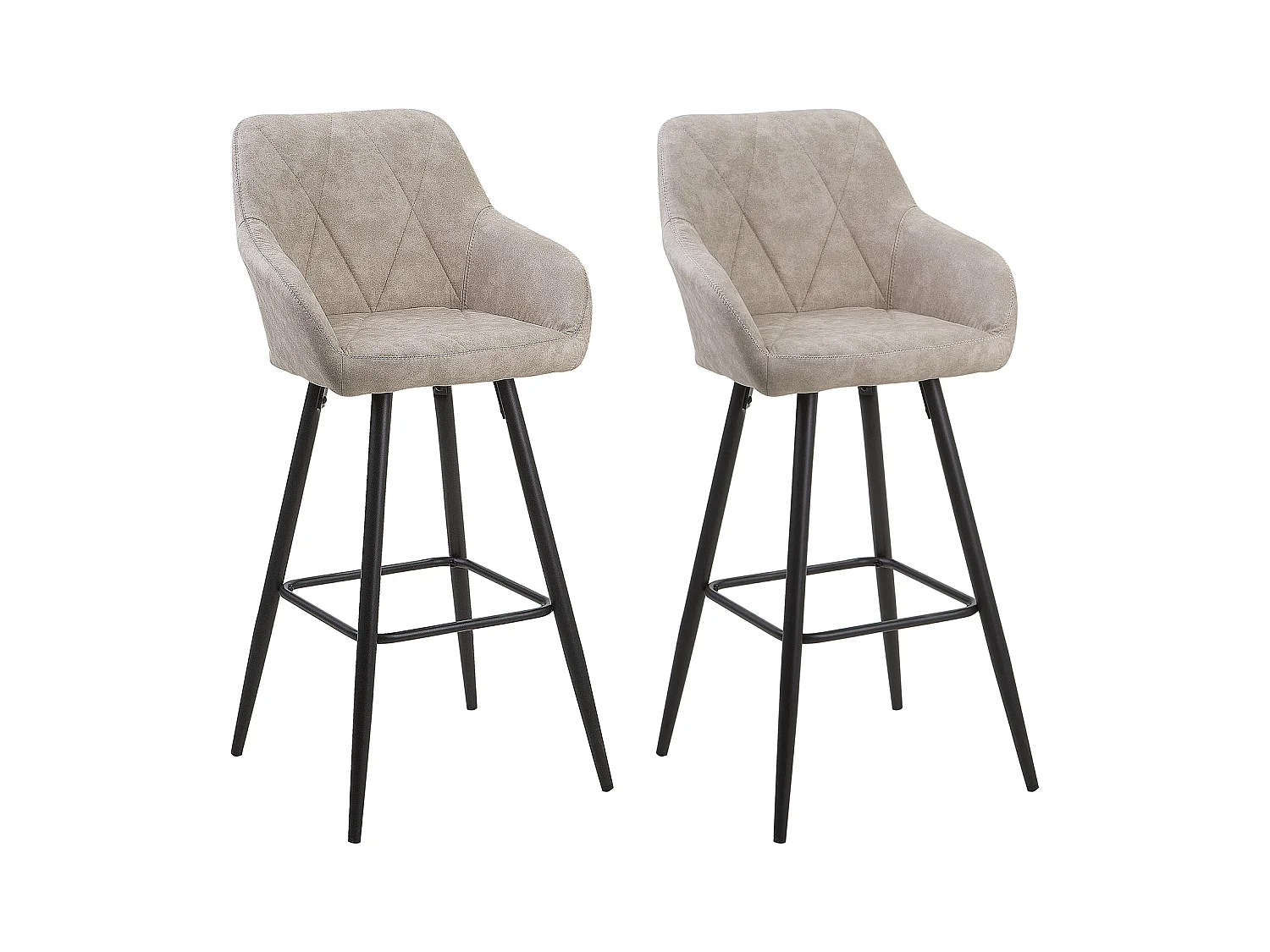 Lot de 2 chaises de bar DARIEN Beige