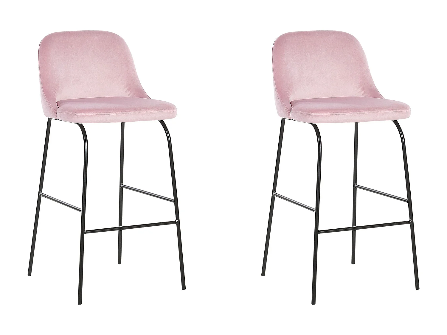 Lot de 2 chaises de bar NEKOMA Velours Rose