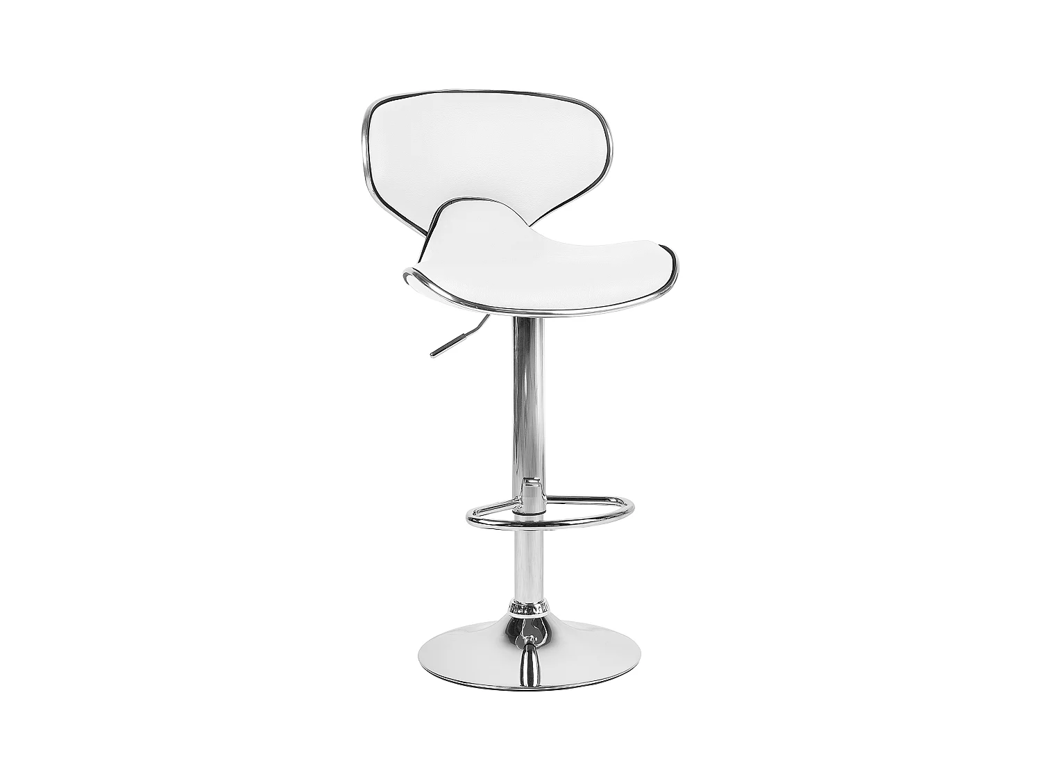 Conjunto de 2 sillas de bar CONWAY Piel sintética giratoria Blanco