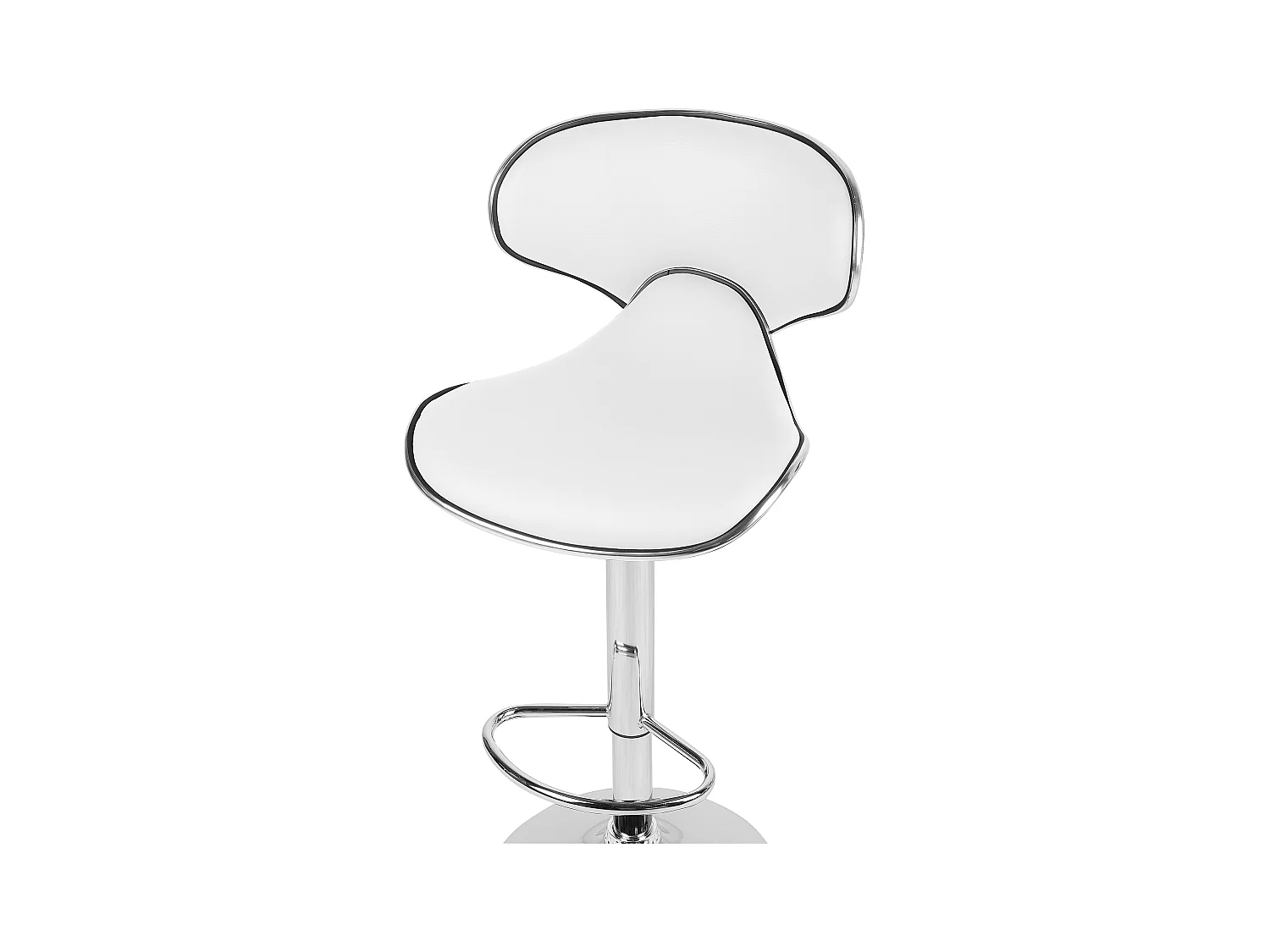 Conjunto de 2 sillas de bar CONWAY Piel sintética giratoria Blanco