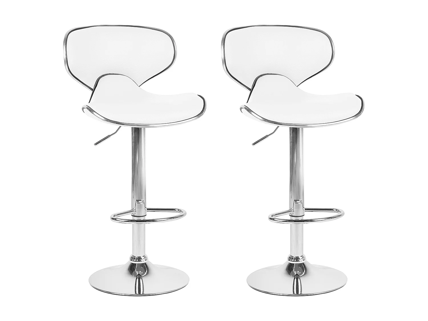 Set van 2 barstoelen CONWAY Kunstleer Draaibaar Wit