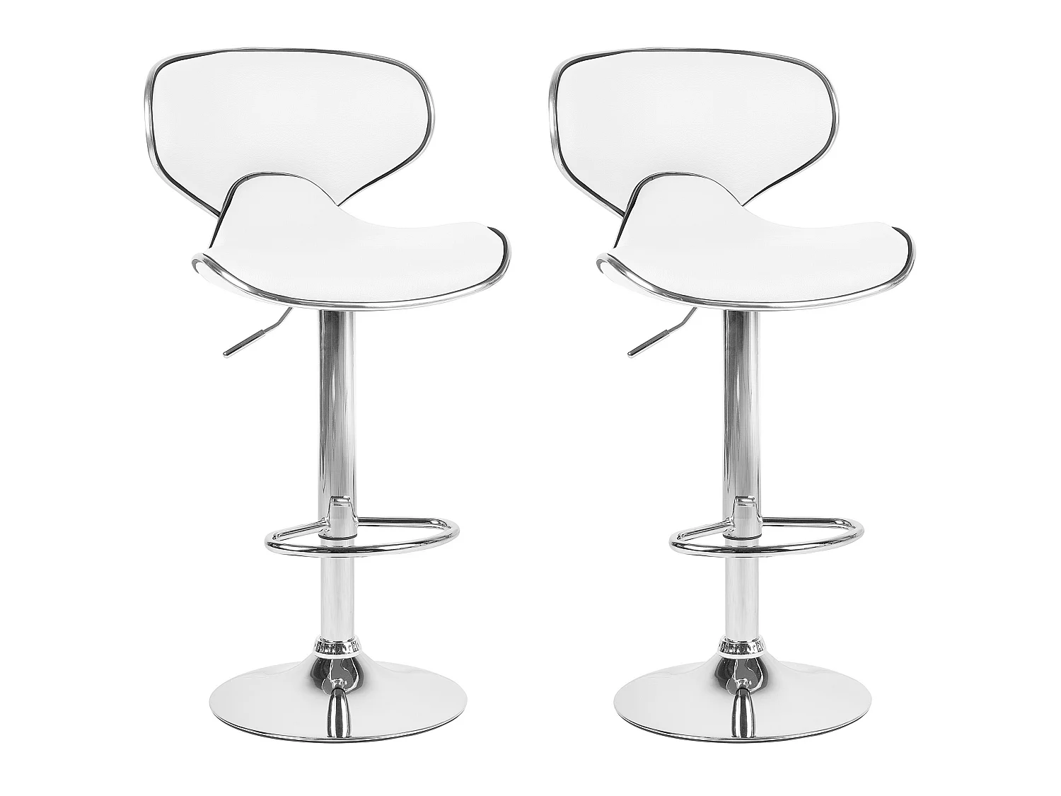 Set mit 2 Barstühlen CONWAY Kunstleder drehbar Weiss