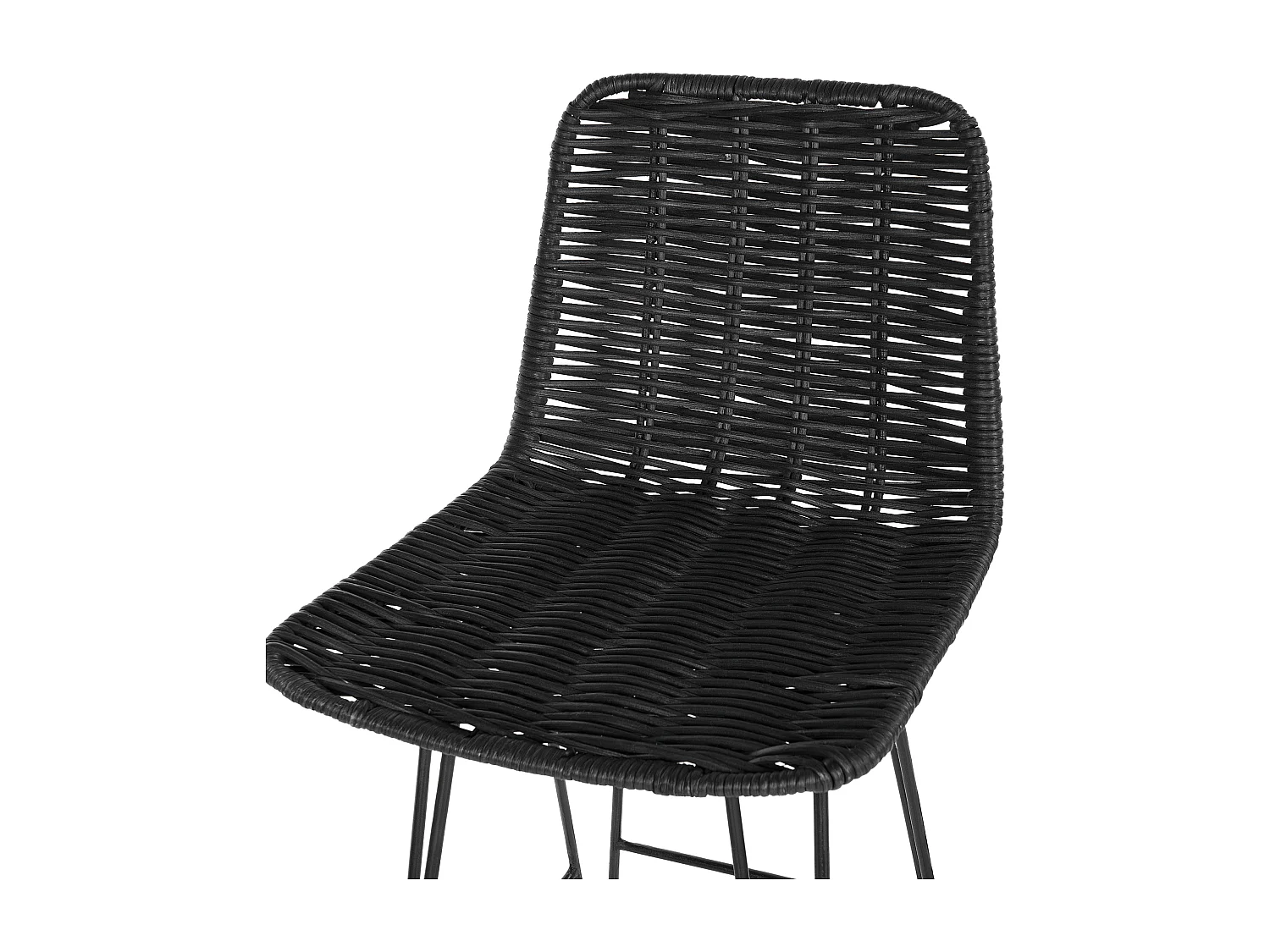 Conjunto de 2 bancos de bar CASSITA Rattan Preto