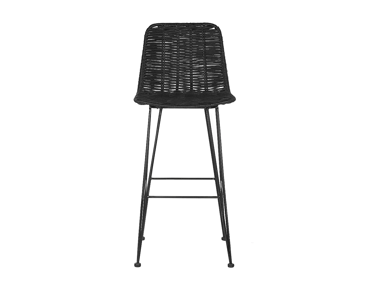 Set di 2 sedie alte CASSITA Rattan Nero