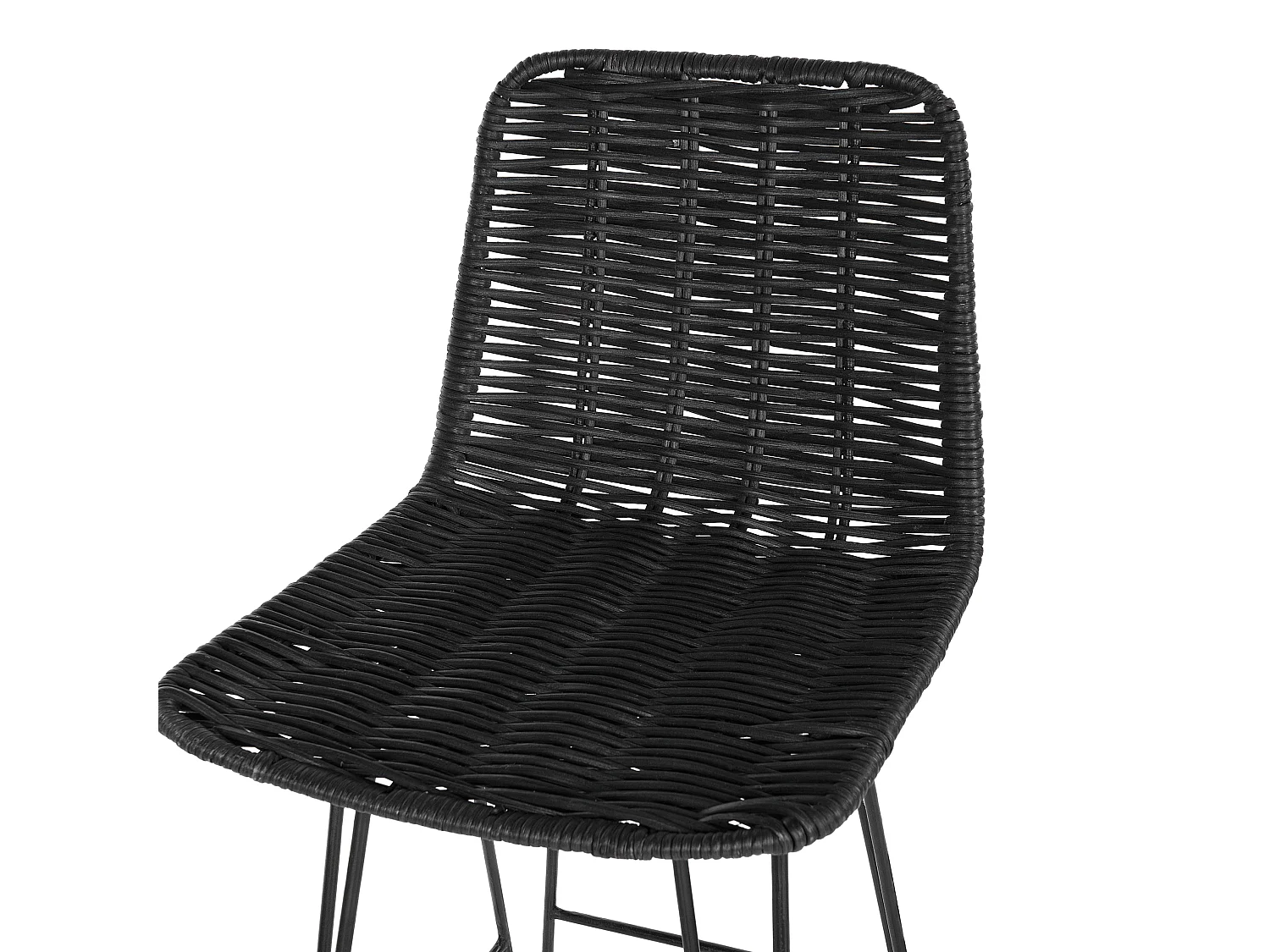 Set di 2 sedie alte CASSITA Rattan Nero