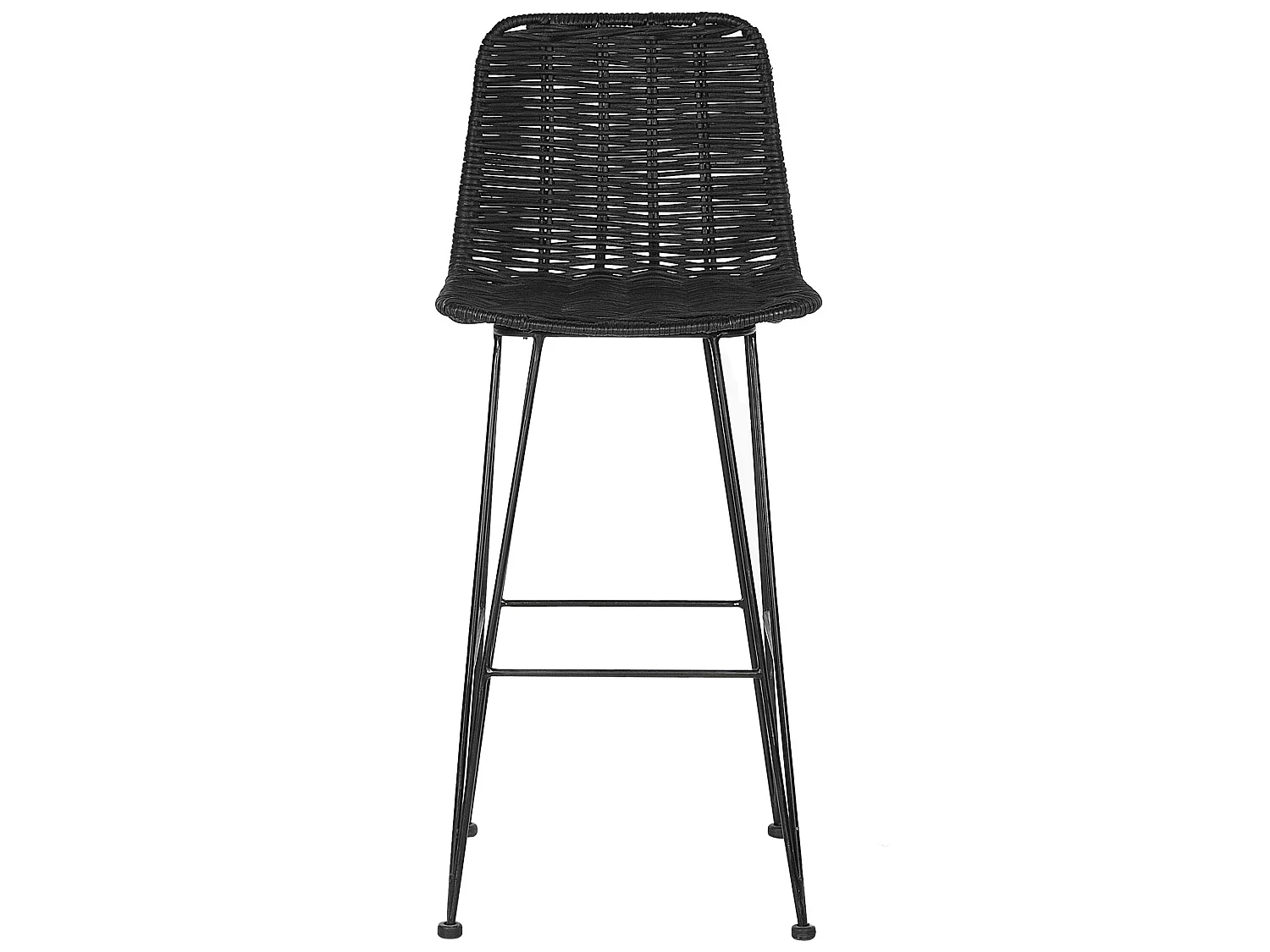 Lot de 2 chaises de bar CASSITA Rotin Noir