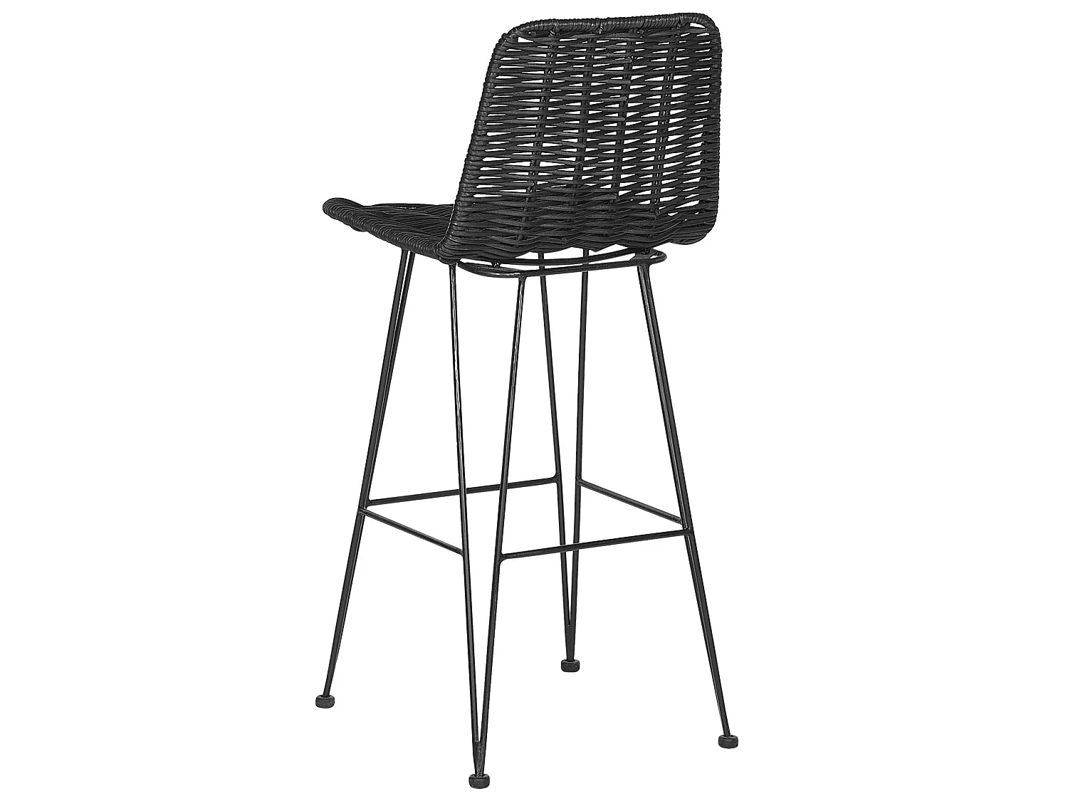 Lot de 2 chaises de bar CASSITA Rotin Noir