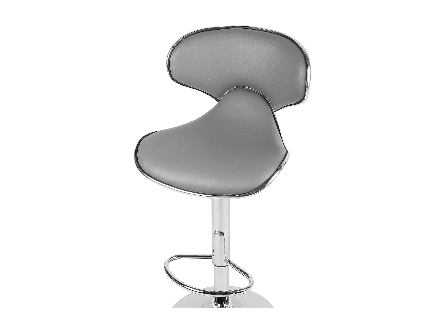 Set van 2 barkrukken CONWAY Kunstleer Grijs Modern met 360° Rotatie en Verstelbare Hoogte