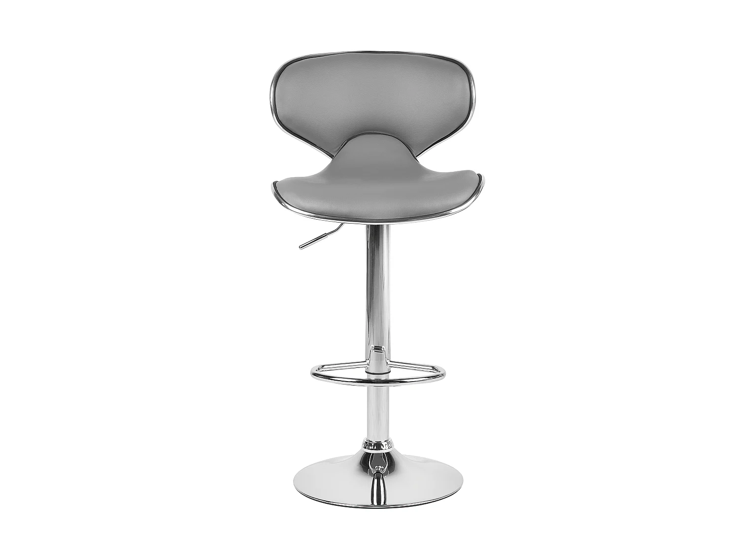 Lot de 2 chaises de bar CONWAY Cuir PU Gris