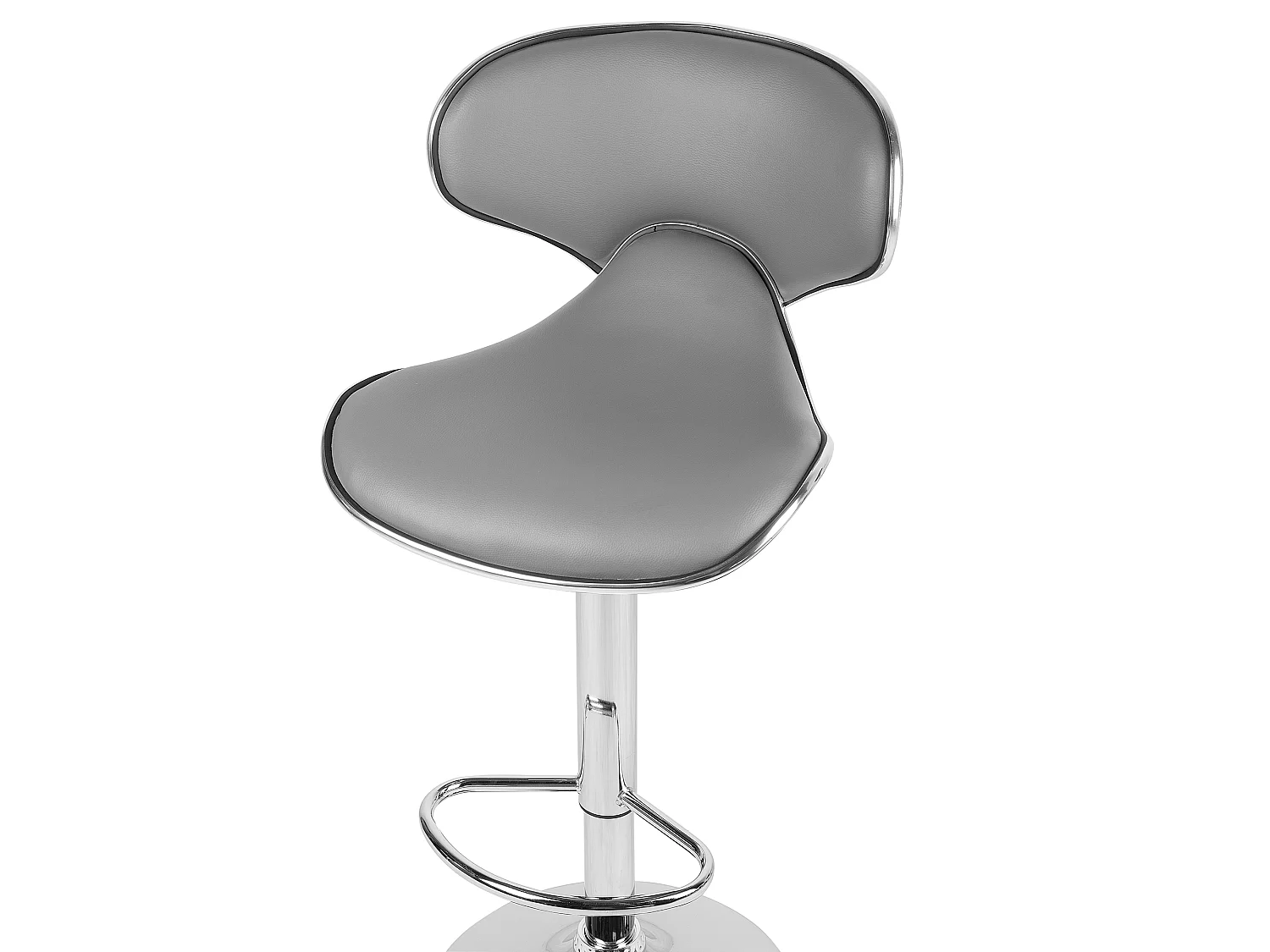 Lot de 2 chaises de bar CONWAY Cuir PU Gris