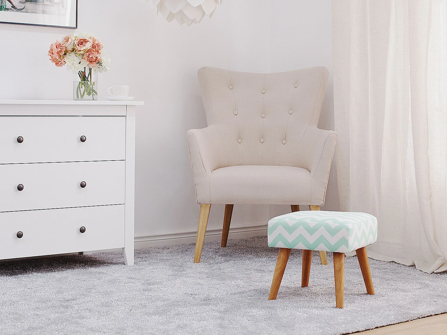 Sgabello OSAGE Cotone Verde menta