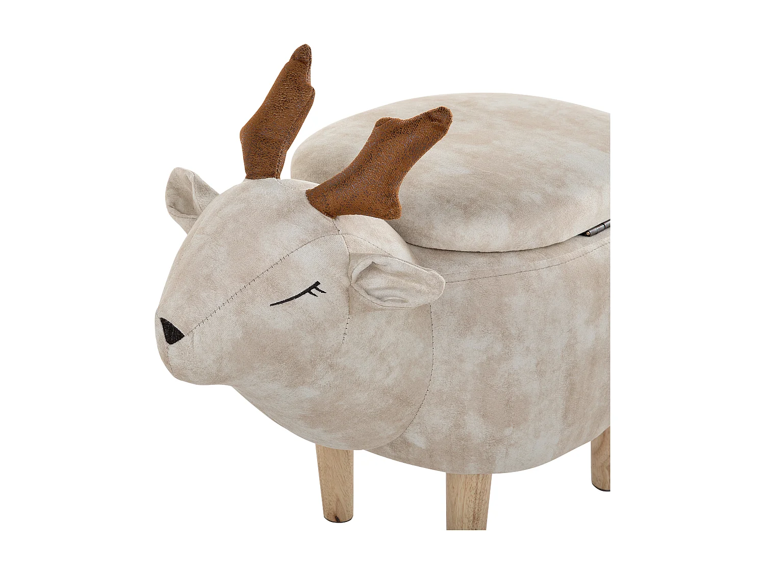 Tabouret de rangement animal REINDEER Tissu Beige