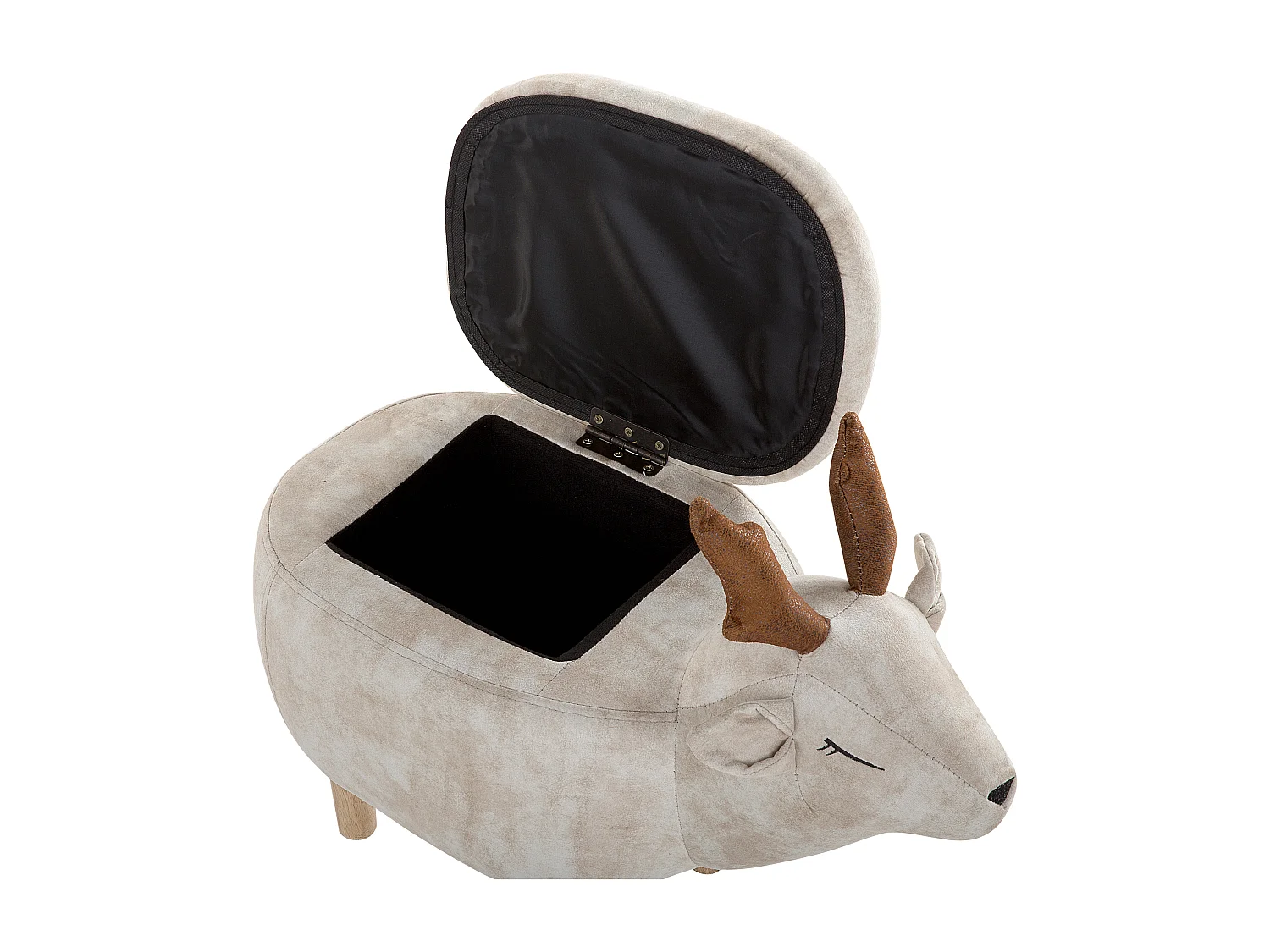 Tabouret de rangement animal REINDEER Tissu Beige