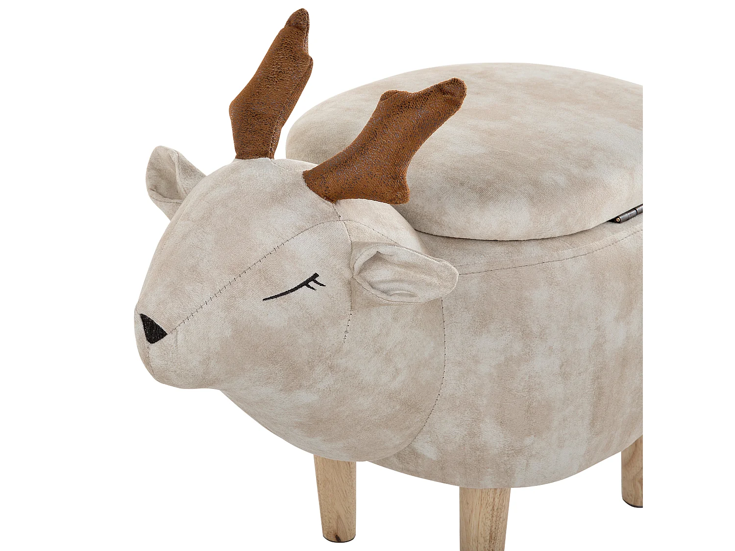 Tierhocker mit Stauraum REINDEER Stoff Beige