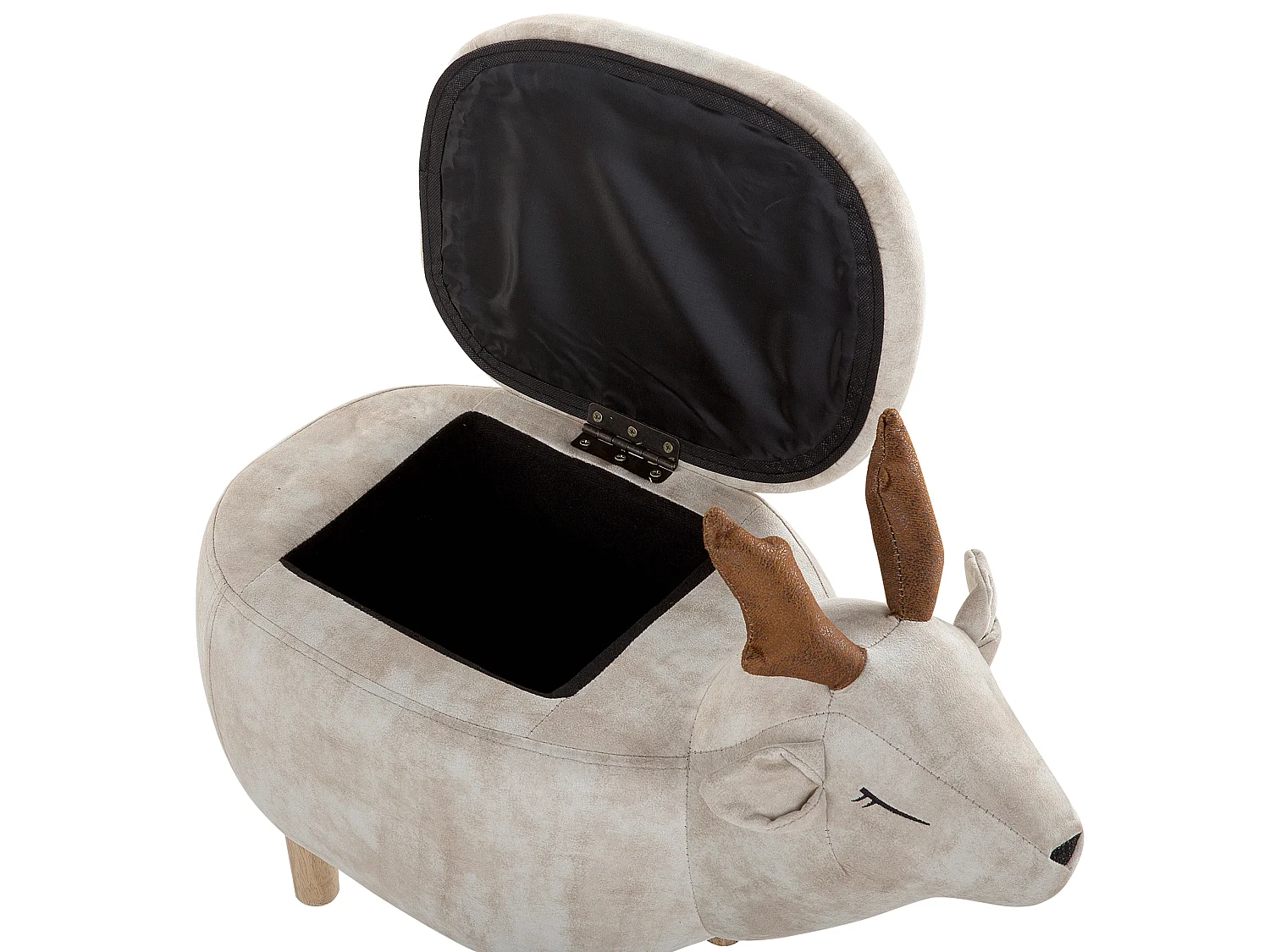 Tabouret de rangement animal REINDEER Tissu Beige