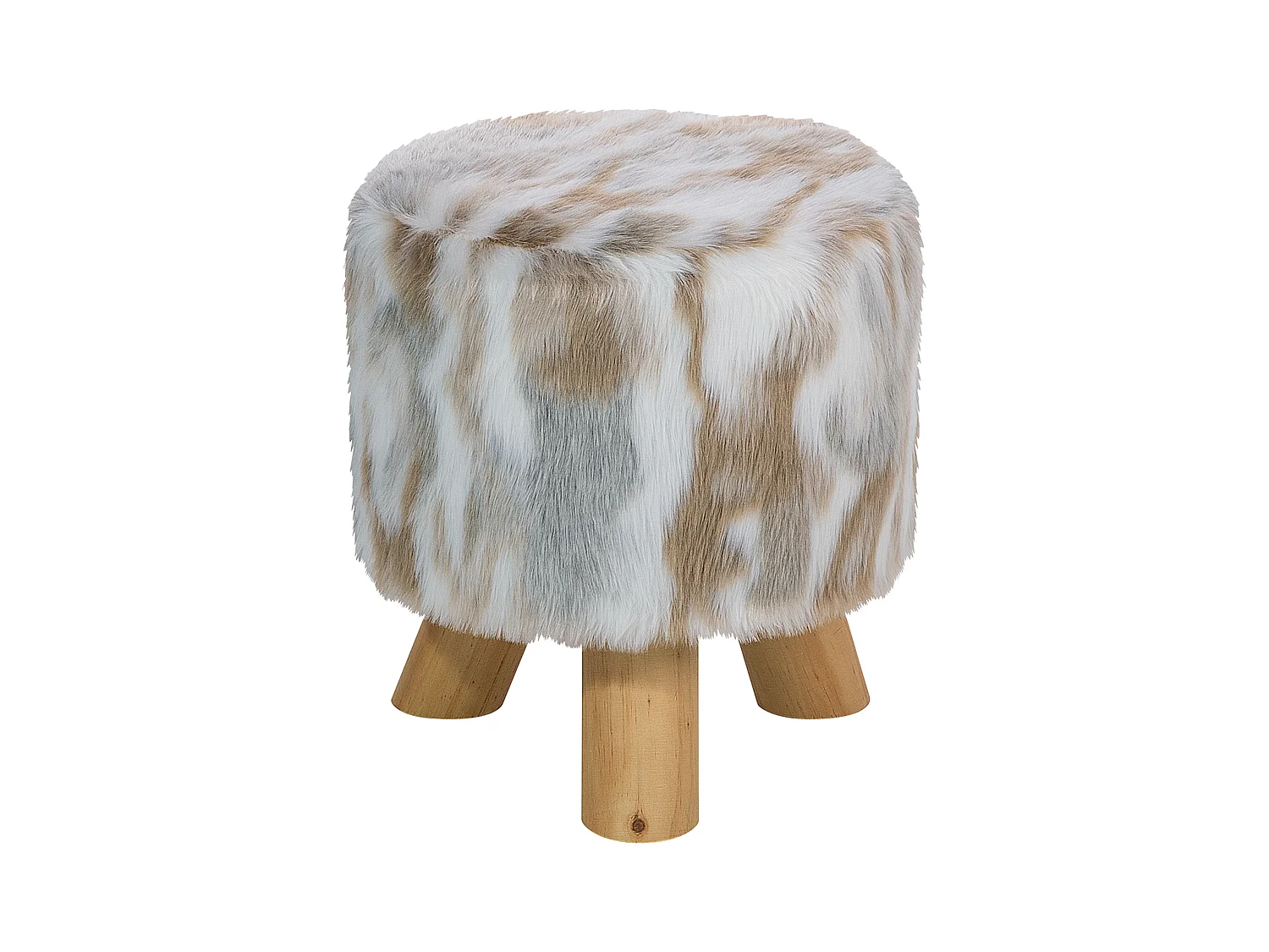 Repose-pied TEXAS Fourrure synthétique Marron/gris