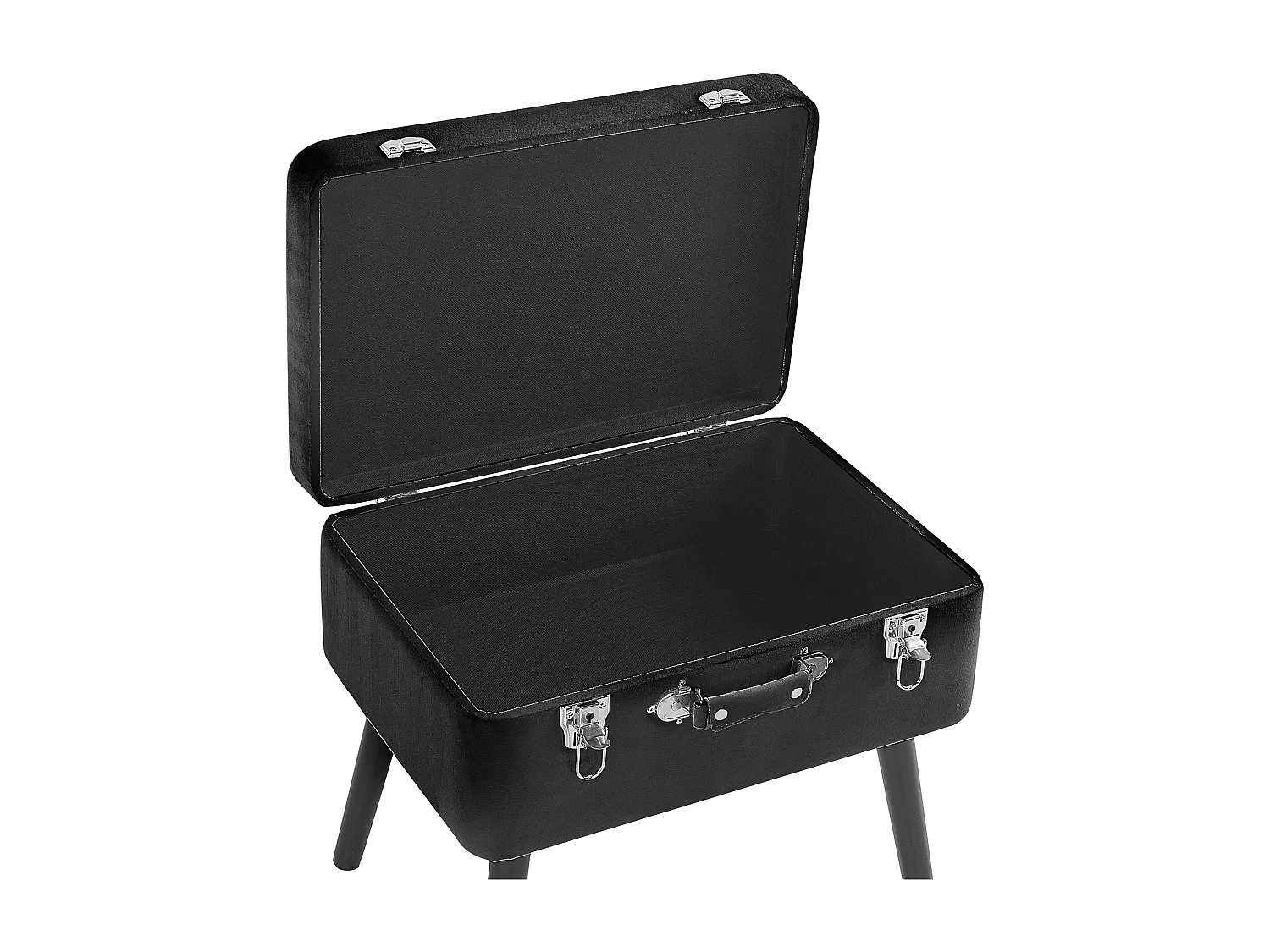 Tamborete com arrumação MALLARD Veludo Preto