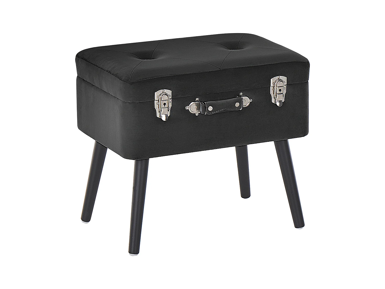 Tabouret de rangement MALLARD Velours Noir