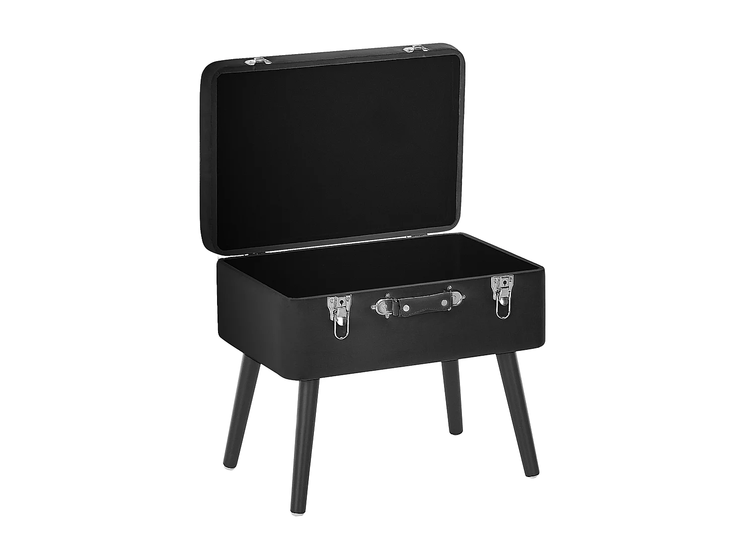 Tabouret de rangement MALLARD Velours Noir