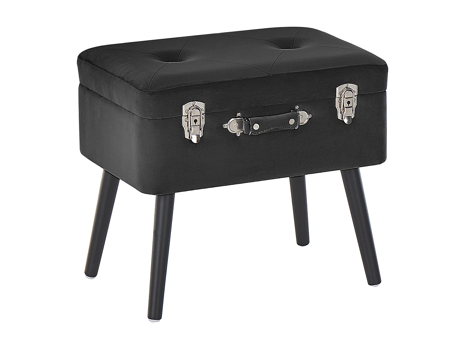 Tabouret de rangement MALLARD Velours Noir
