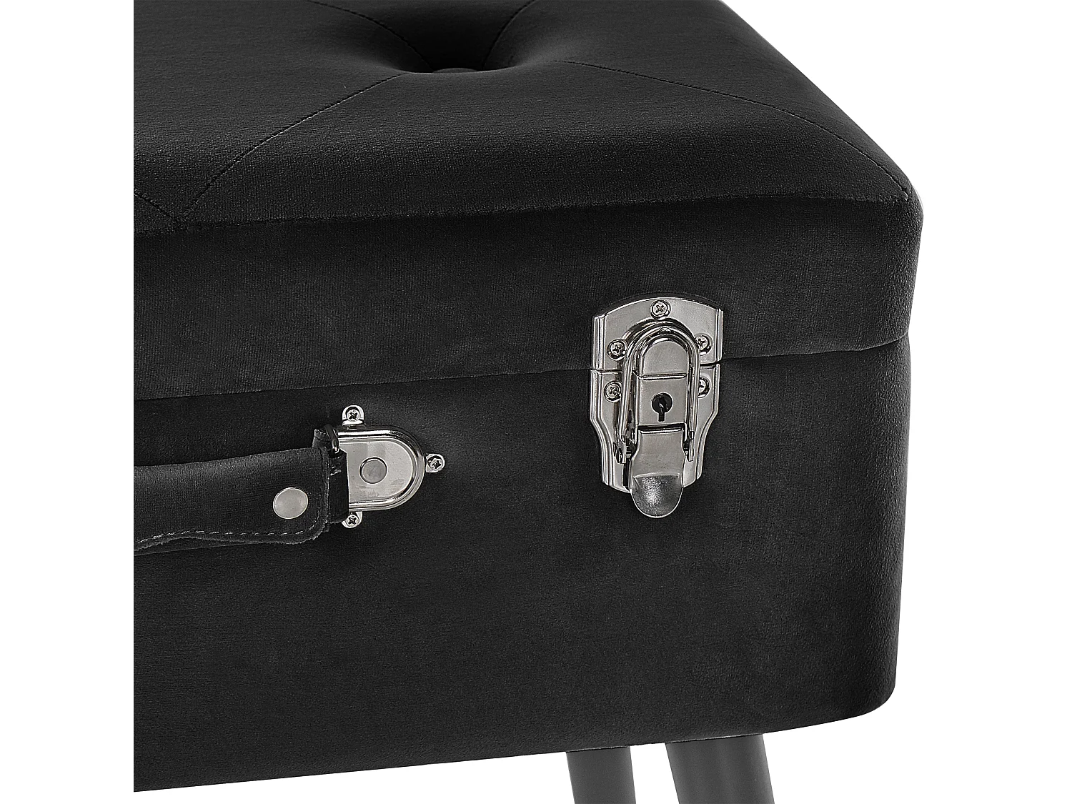 Tabouret de rangement MALLARD Velours Noir