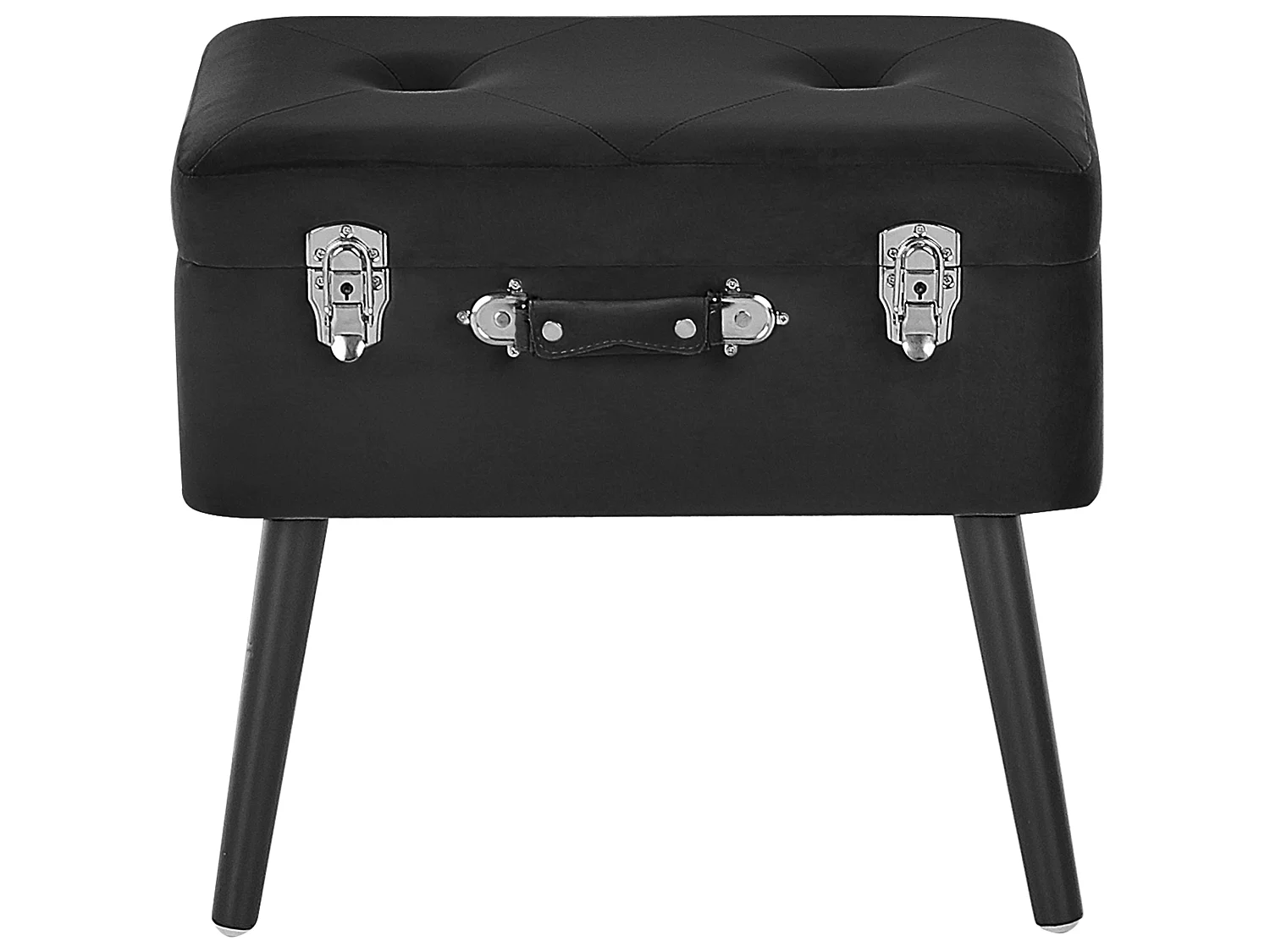Tabouret de rangement MALLARD Velours Noir