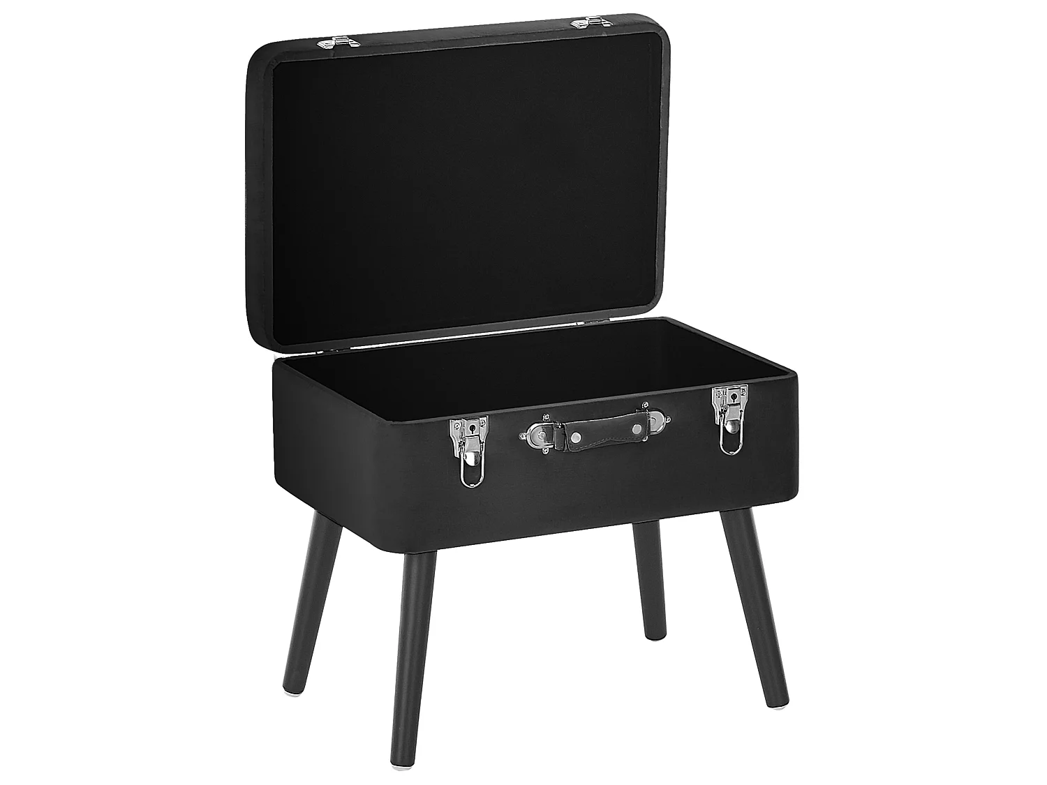 Tabouret de rangement MALLARD Velours Noir
