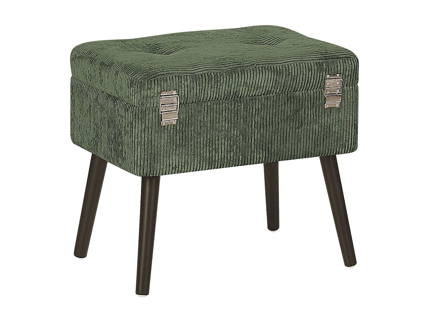 Tabouret de rangement MALLARD Velours côtelé Vert foncé