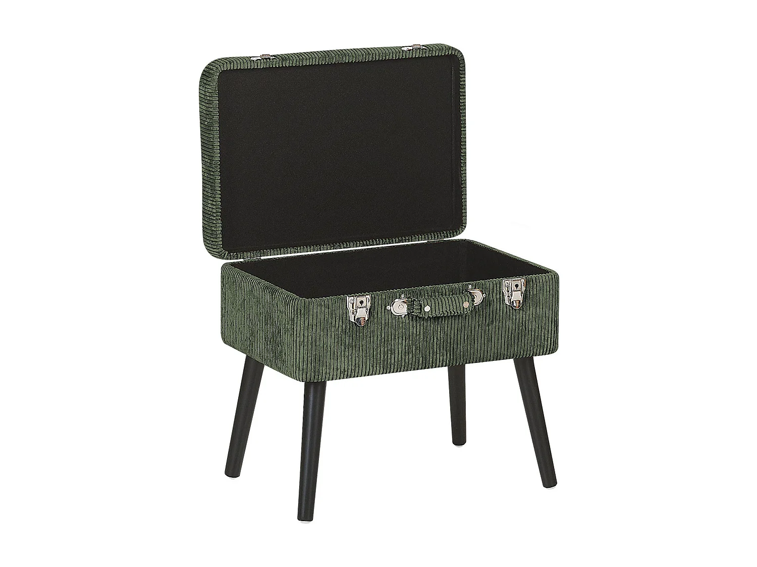 Tabouret de rangement MALLARD Velours côtelé Vert foncé