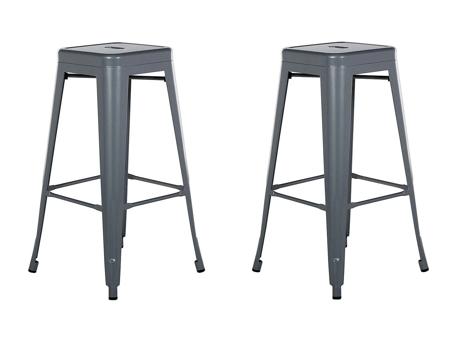Barhocker grau 2er Set Höhe 76 cm Metall Cabrillo