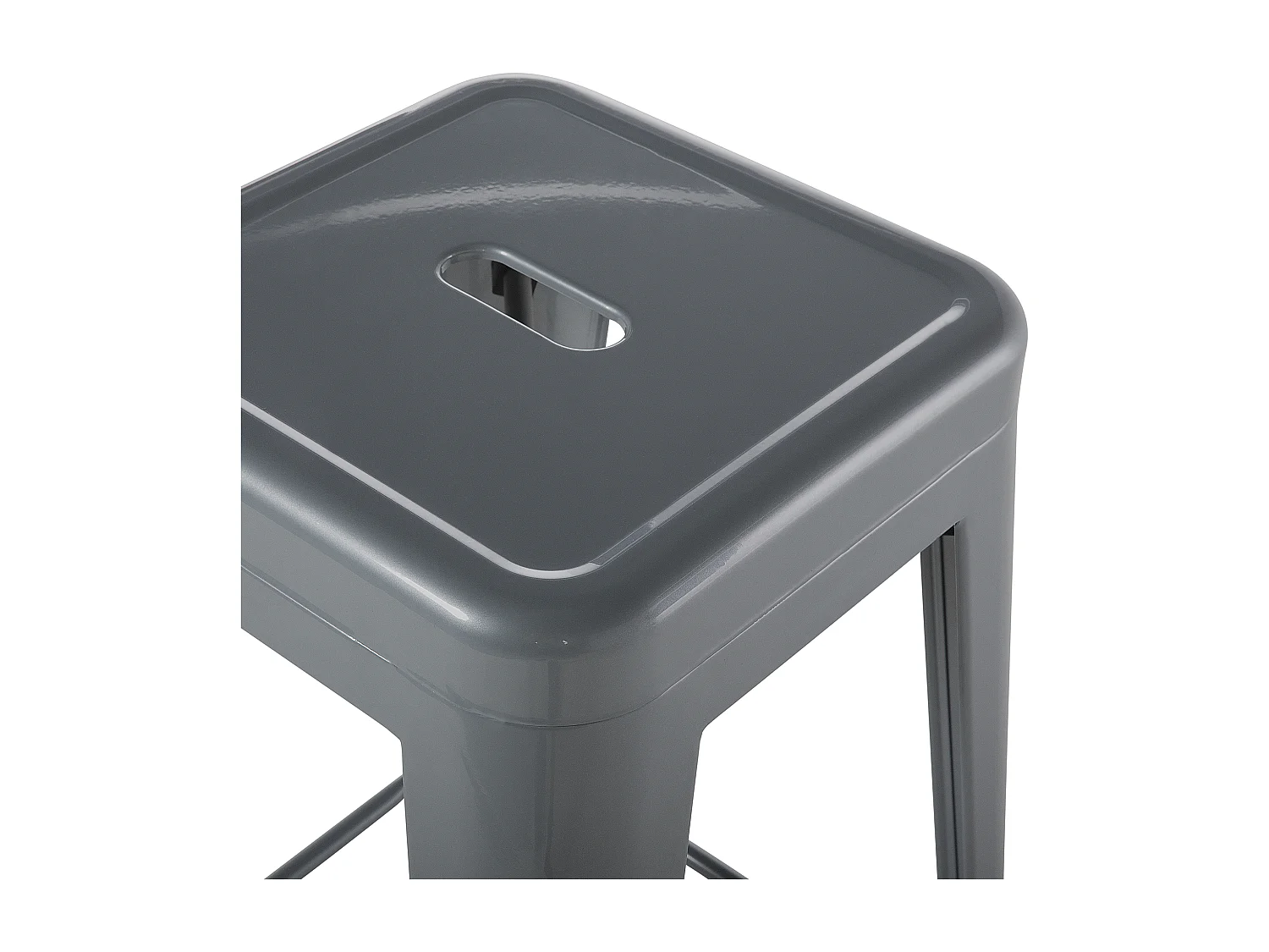 Barhocker grau 2er Set Höhe 76 cm Metall Cabrillo