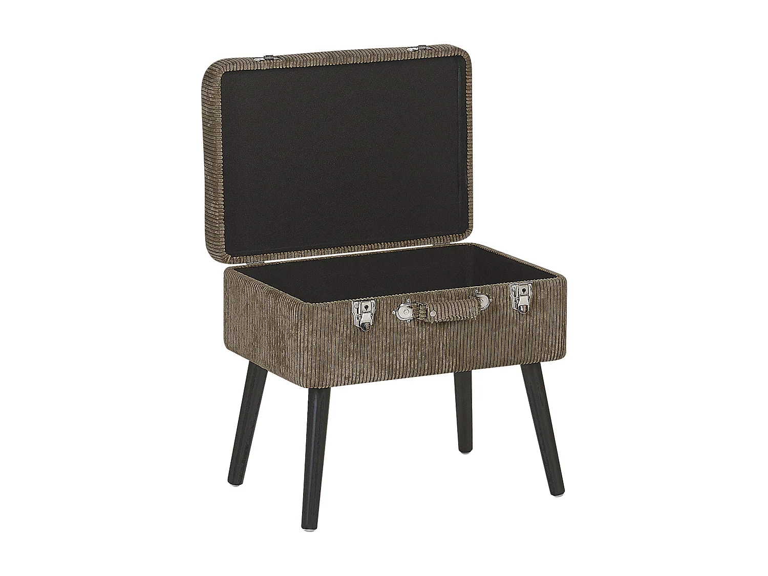 Hocker met opbergruimte MALLARD Corduroy Lichtbruin