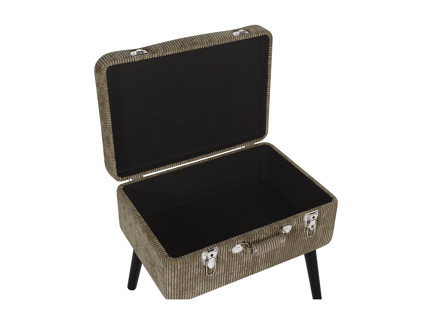 Hocker met opbergruimte MALLARD Corduroy Lichtbruin