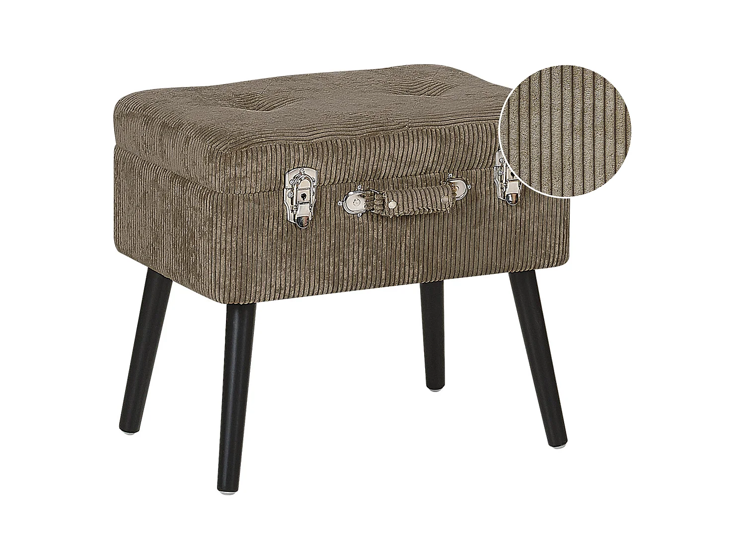 Sgabello contenitore MALLARD Velluto a coste Marrone chiaro