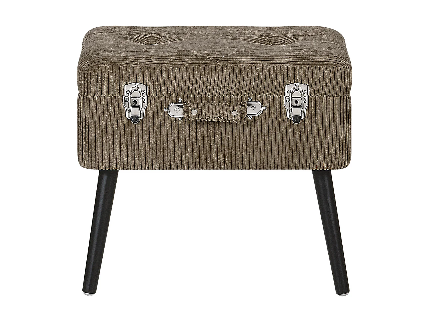 Tabouret de rangement MALLARD Velours côtelé Marron clair