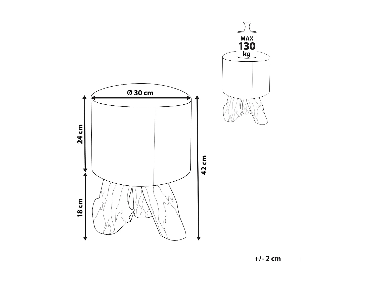 Hocker KENT Leer Goudbruin