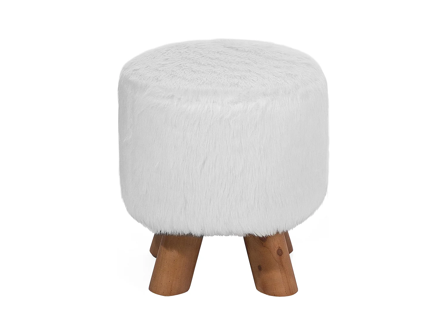 Stołek IOWA Sztuczne futro Biały