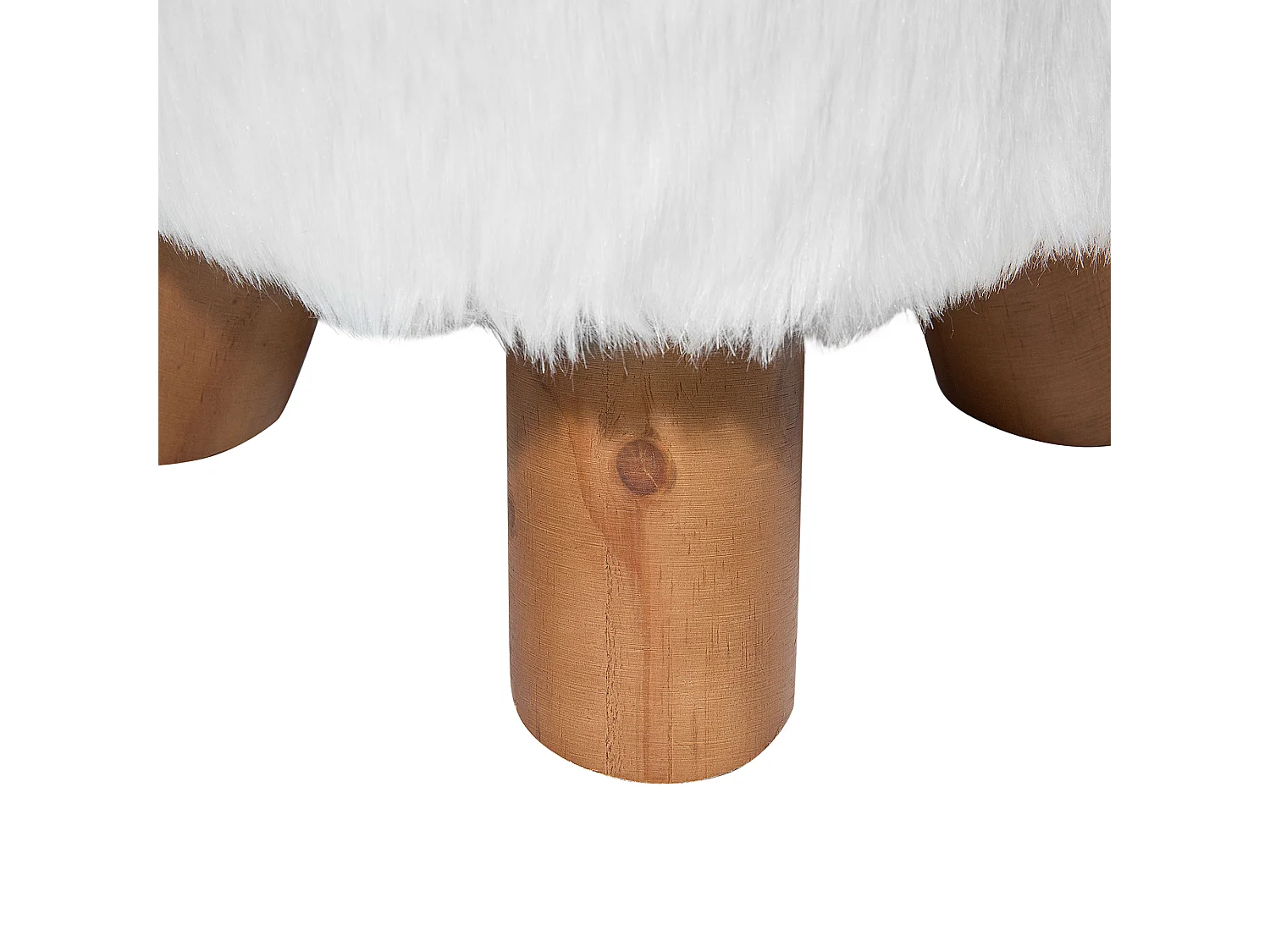 Stołek IOWA Sztuczne futro Biały