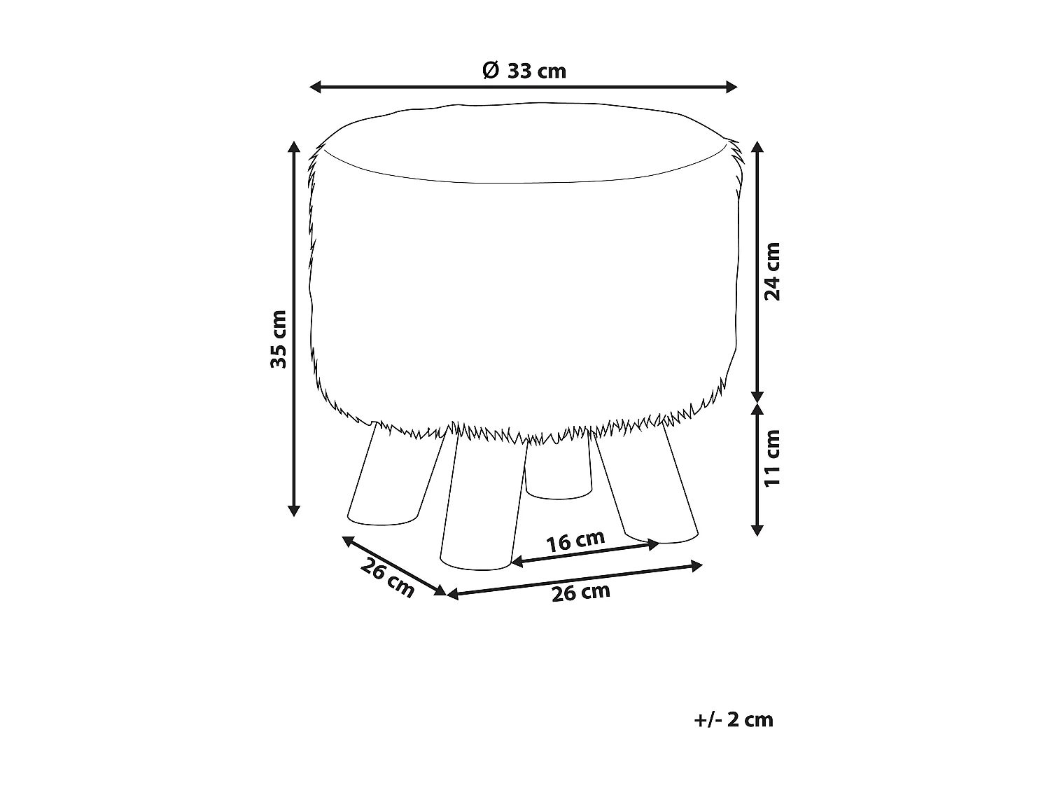 Hocker IOWA Nepbont Wit