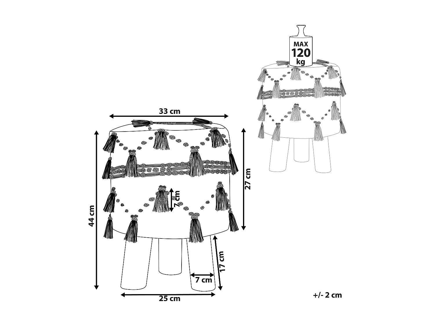 Sgabello THONDI Cotone Beige