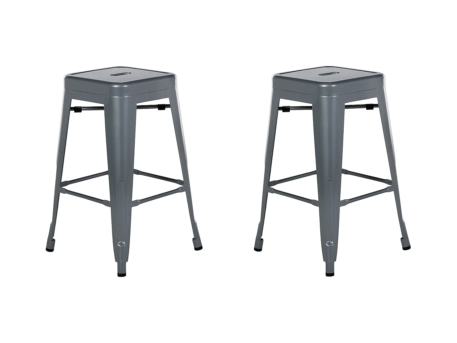 Lot de 2 tabourets de bar CABRILLO Métal Gris