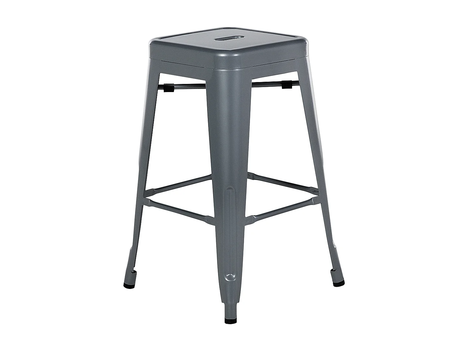 Lot de 2 tabourets de bar CABRILLO Métal Gris