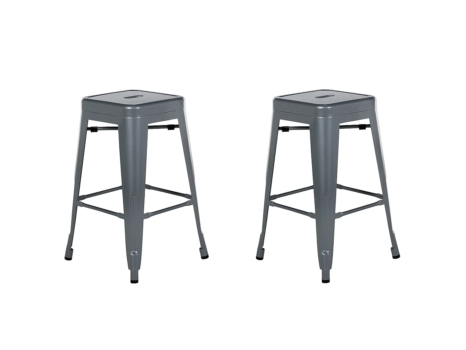 Conjunto de 2 bancos de bar CABRILLO Metal Cinzento