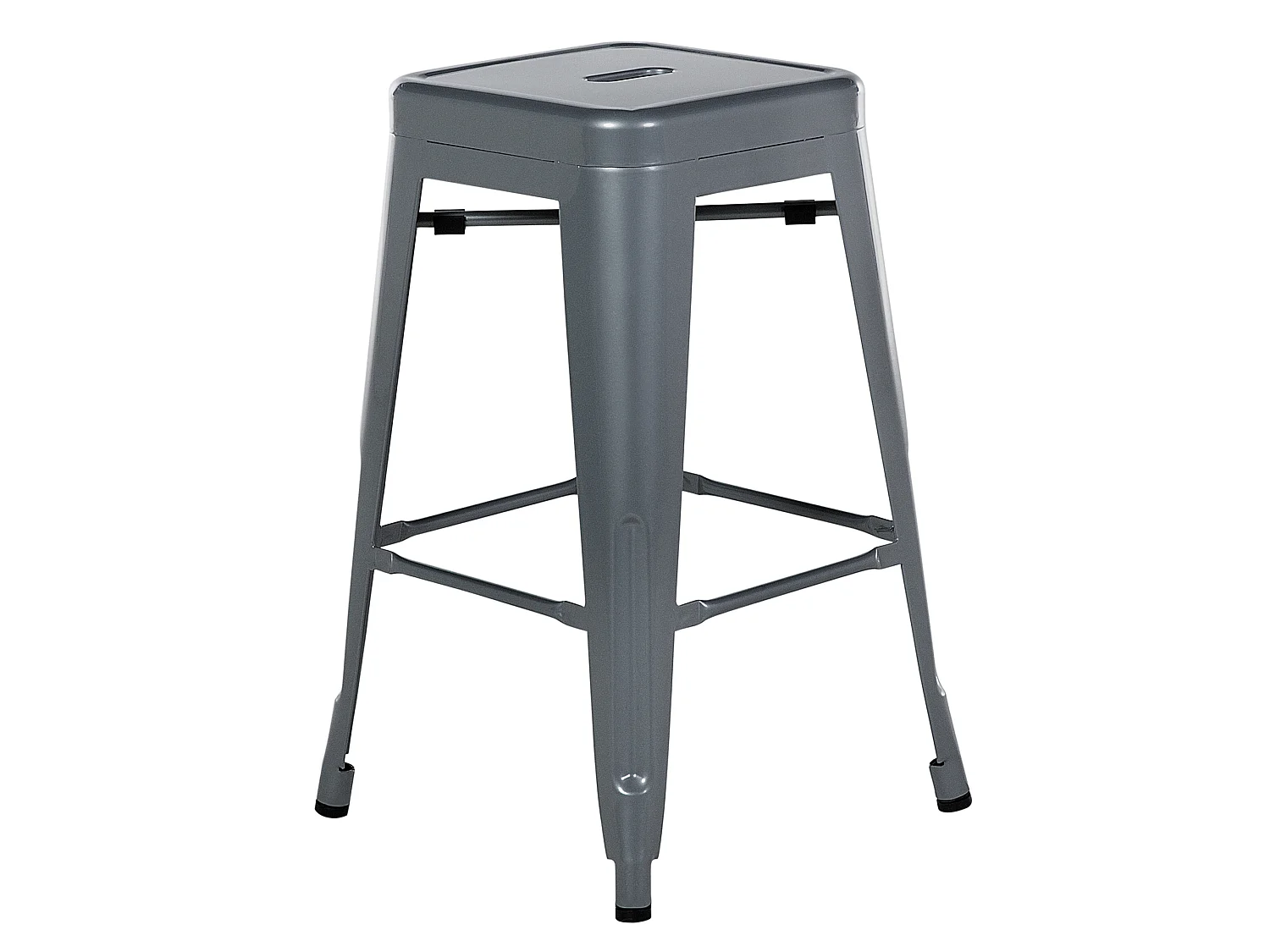 Conjunto de 2 bancos de bar CABRILLO Metal Cinzento