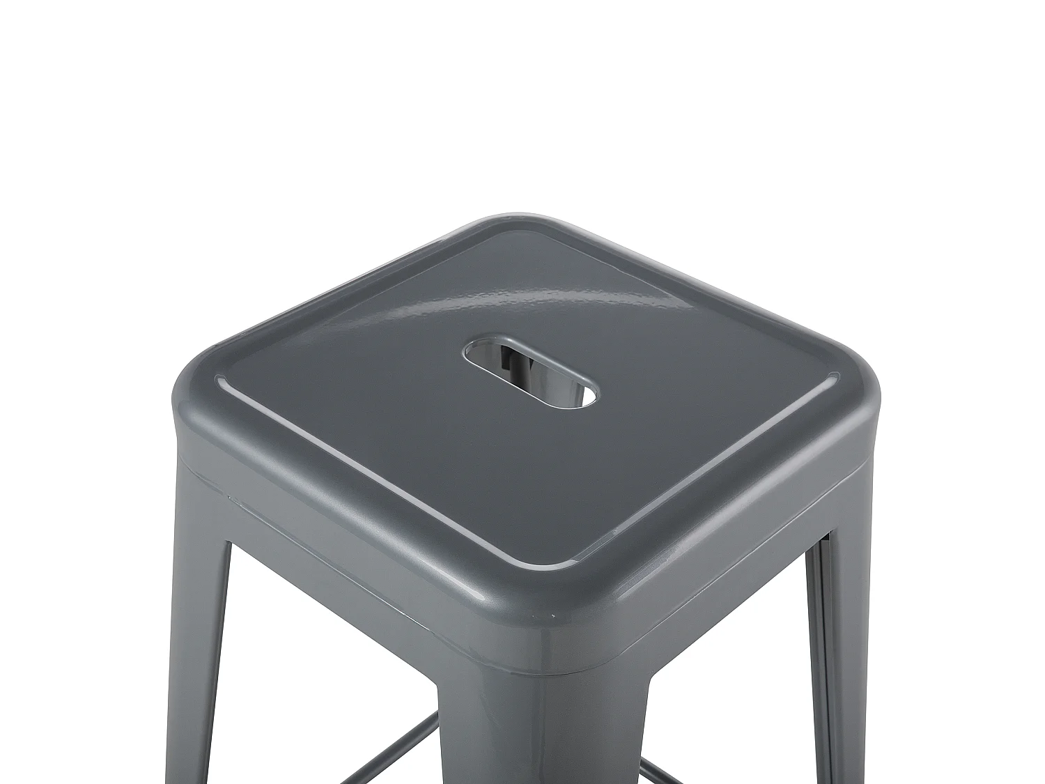 Conjunto de 2 bancos de bar CABRILLO Metal Cinzento